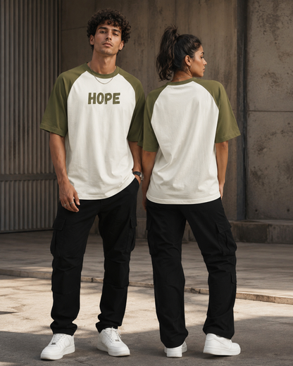 Hope Ranglan Oversized Printed T-Shirt (180 GSM)