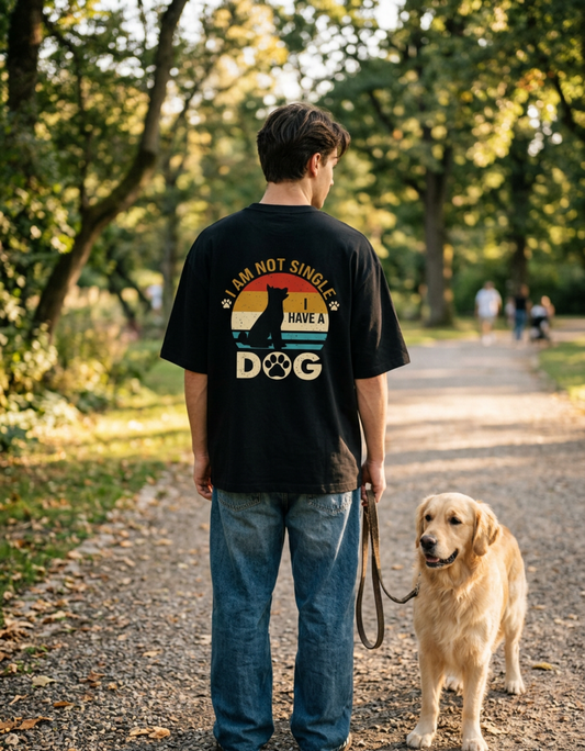 Dog Lover Oversized Printed T-Shirt (180 GSM)
