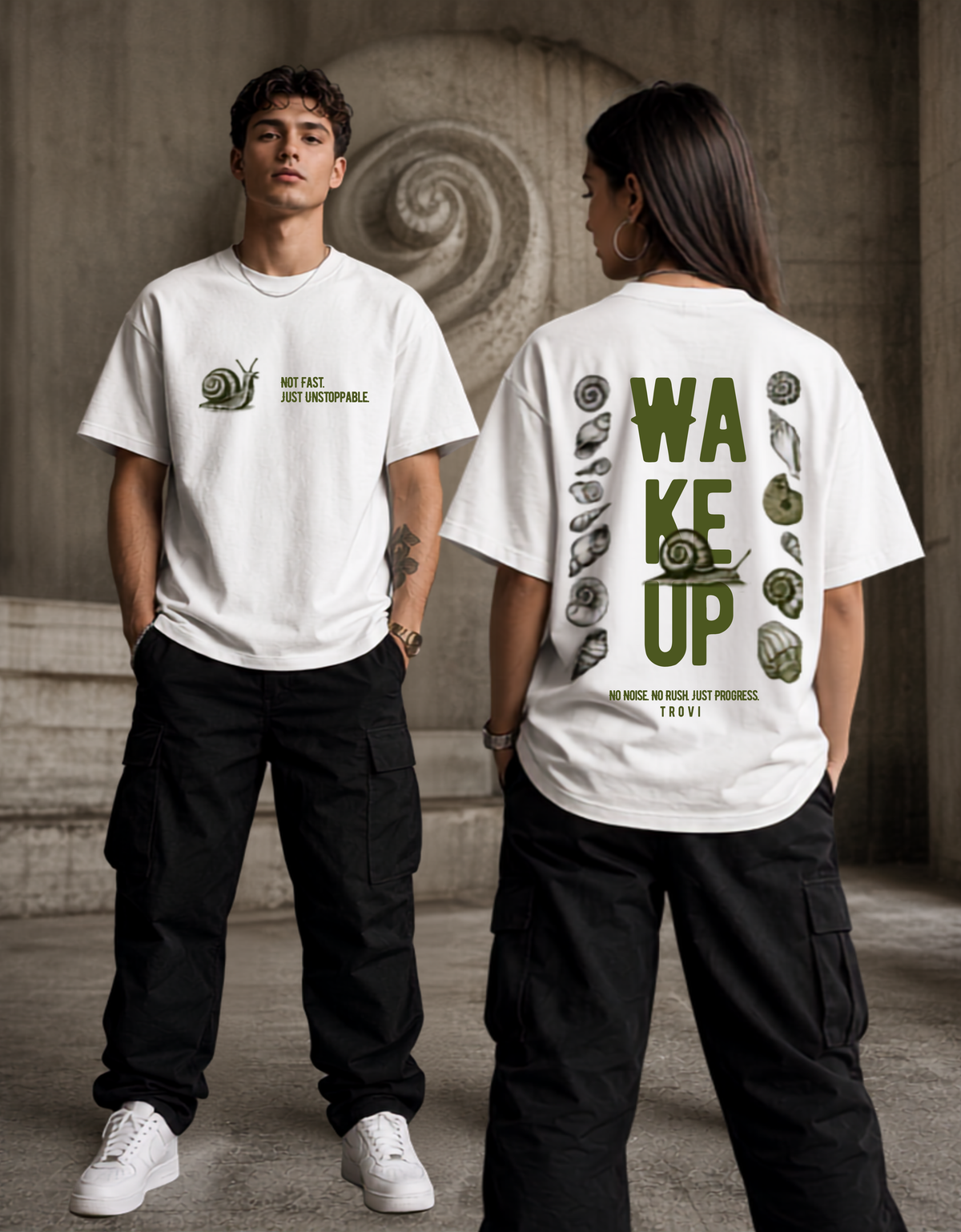 Wake Up Oversized Printed T-Shirt (180 GSM)